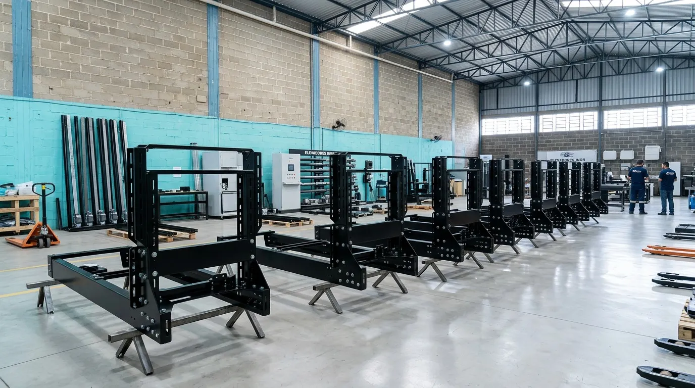 Fábrica da Ampla Elevar com estruturas de plataformas em produção